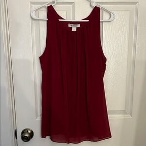 New York & Company Rich Red Sleeveless Blouse